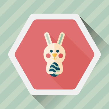 Paskalya tavşanı düz simgesi ile uzun gölge, eps10