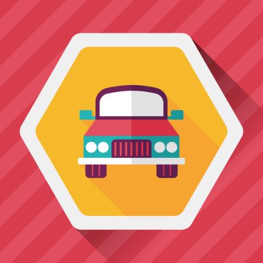 Uzun Gölge, eps10 ile ulaşım araba düz simgesi