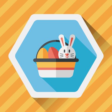 Paskalya tavşanı düz simgesi ile uzun gölge, eps10