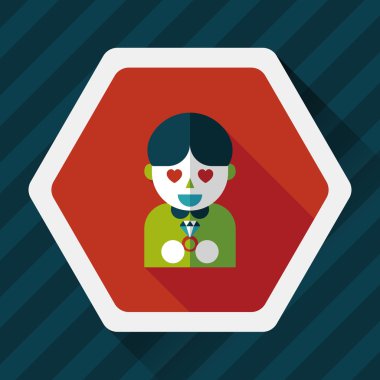 Düğün damat uzun gölge, eps10 düz simgesiyle