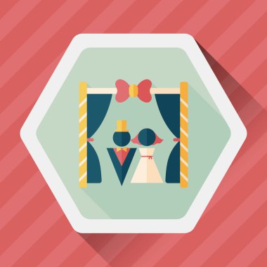 düğün töreni uzun gölge, eps10 düz simgesiyle