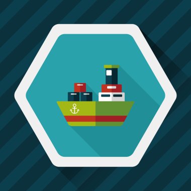 Uzun Gölge, eps10 ile nakliye konteyner gemisi düz simgesi