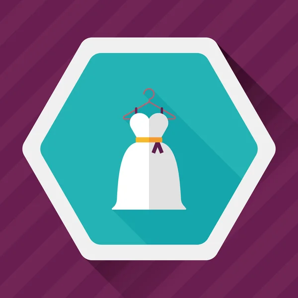 Vestido de novia icono plano con sombra larga, eps10 — Vector de stock