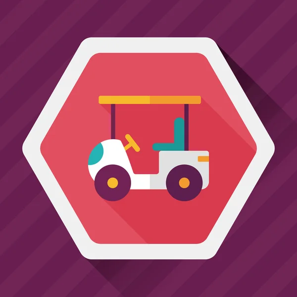 Vervoer Golf Cart platte pictogram met lange schaduw, eps10 — Stockvector