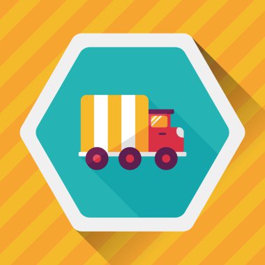 Uzun Gölge, eps10 ile ulaşım kamyon düz simgesi