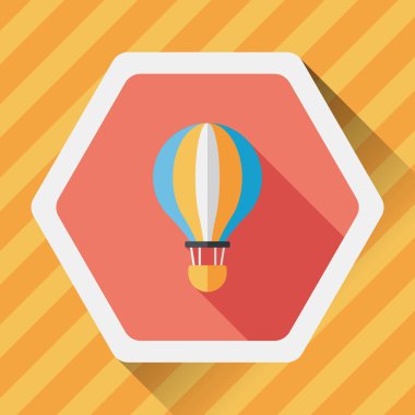 Uzun Gölge, eps10 ile ulaşım sıcak hava balon düz simgesi