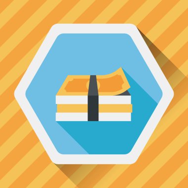 Uzun Gölge, eps10 ile kağıt para düz simgesi