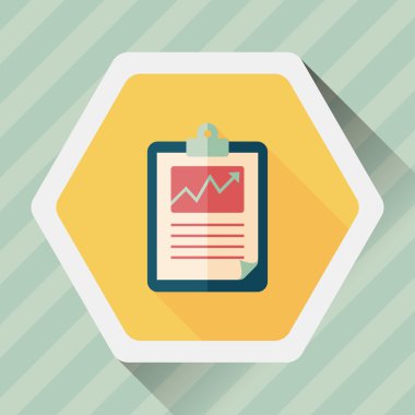 iş grafik düz simgesini uzun gölge, eps10 ile