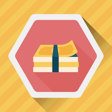 Uzun Gölge, eps10 ile kağıt para düz simgesi