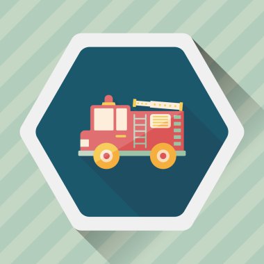 Uzun Gölge, eps10 ile ulaşım yangın kamyon düz simgesi