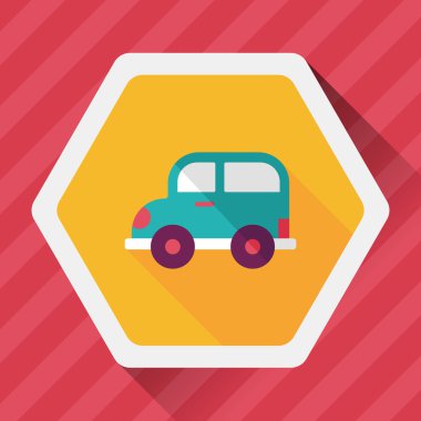 Uzun Gölge, eps10 ile ulaşım araba düz simgesi