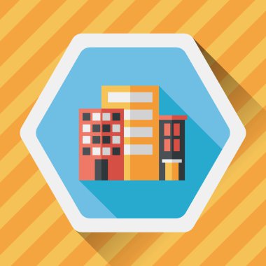 Bina uzun gölge, eps10 düz simgesiyle