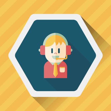 Müşteri Servisi simgesini uzun gölge, eps10 ile