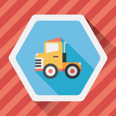 Uzun Gölge, eps10 ile ulaşım kamyon düz simgesi