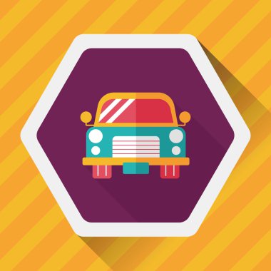 Uzun Gölge, eps10 ile ulaşım araba düz simgesi