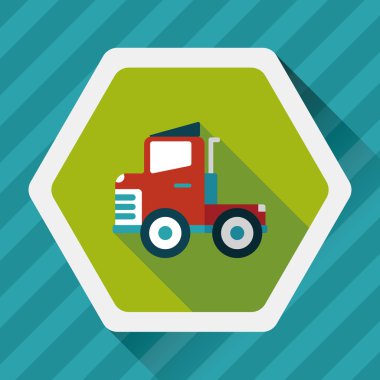 Uzun Gölge, eps10 ile ulaşım kamyon düz simgesi