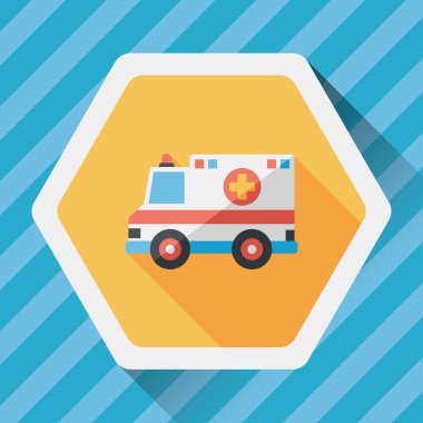 Uzun Gölge, eps10 ile ulaşım ambulans düz simgesi