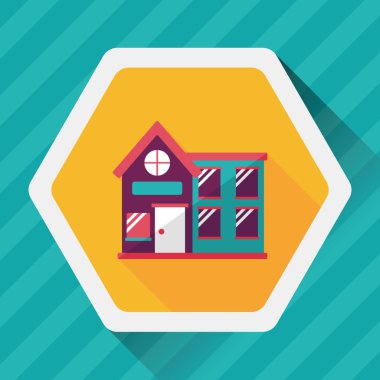 Bina evi uzun gölge, eps10 düz simgesiyle