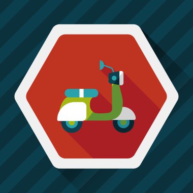 Uzun Gölge, eps10 ile ulaşım scooter düz simgesi