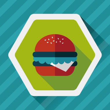 sandviç uzun gölge, eps10 düz simgesiyle