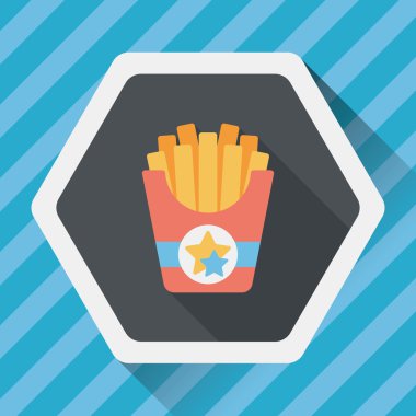 Uzun Gölge, eps10 patates kızartması düz simgesiyle