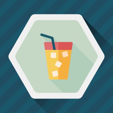 Uzun Gölge, eps10 ile soda içmek düz simgesi