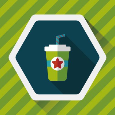 Uzun Gölge, eps10 ile soda içmek düz simgesi