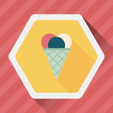 Uzun Gölge, eps10 dondurma düz simgesi