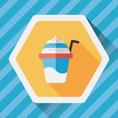 Uzun Gölge, eps10 dondurma düz simgesi