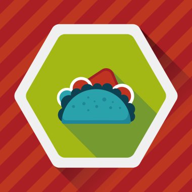 sandviç uzun gölge, eps10 düz simgesiyle