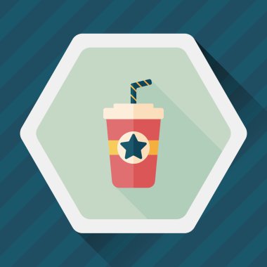 Uzun Gölge, eps10 ile soda içmek düz simgesi