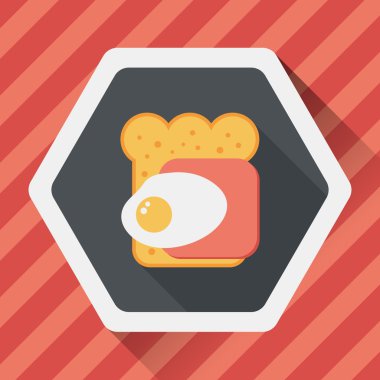 Uzun Gölge, eps10 ile jambon tost düz simgesi