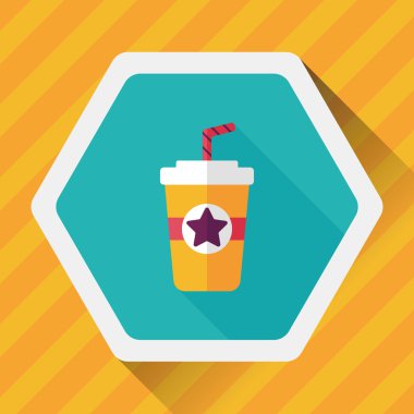 Uzun Gölge, eps10 ile soda içmek düz simgesi