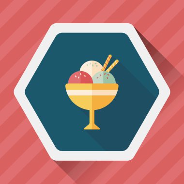 Uzun Gölge, eps10 dondurma düz simgesi