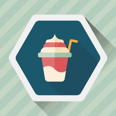 Uzun Gölge, eps10 dondurma düz simgesi