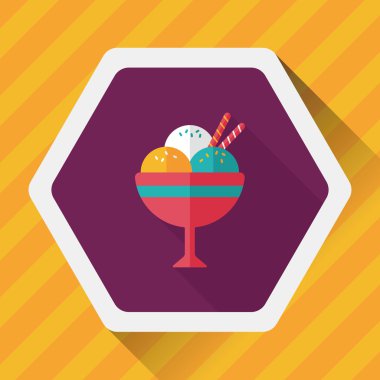 Uzun Gölge, eps10 dondurma düz simgesi