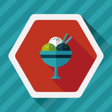 Uzun Gölge, eps10 dondurma düz simgesi