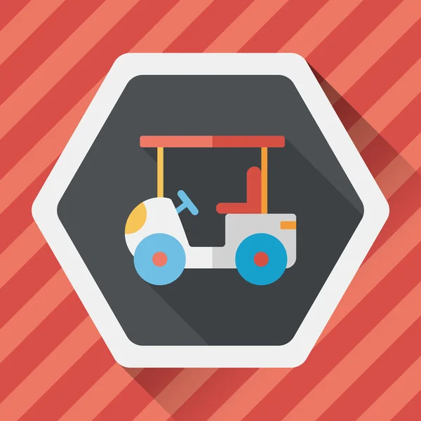 Транспорт Golf Cart flat icon with long shadow, eps10 — стоковый вектор