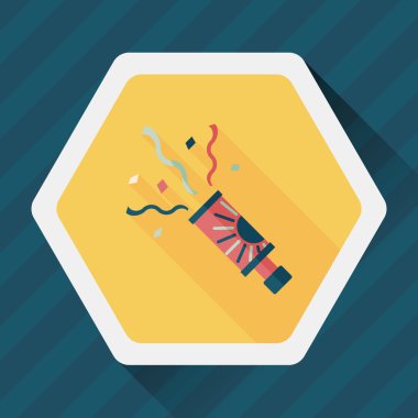 konfeti düz simgesi ile uzun gölge, eps10