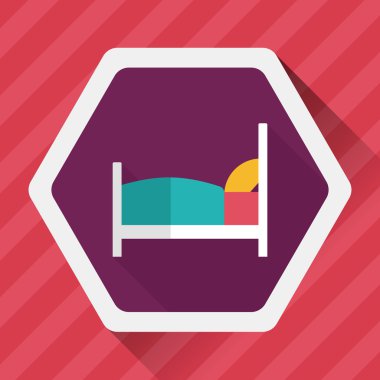 otel uzun gölge düz simgesi