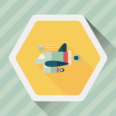 Uzay gemisi ile uzun gölge, eps10 düz simgesi