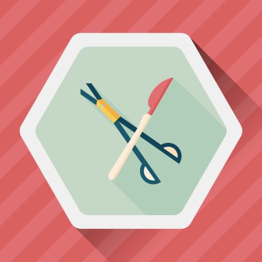 cerrahi alet düz uzun gölge simgesiyle