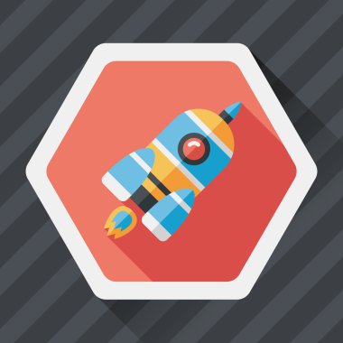 Uzun Gölge, eps10 ile alan roket düz simgesi