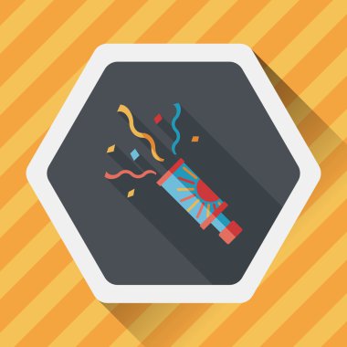 konfeti düz simgesi ile uzun gölge, eps10