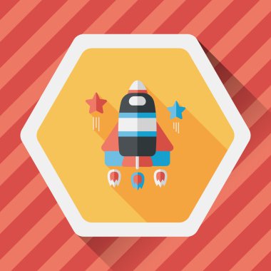 Uzun Gölge, eps10 ile alan roket düz simgesi