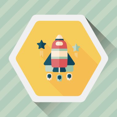 Uzun Gölge, eps10 ile alan roket düz simgesi