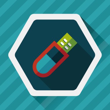 Uzun Gölge, eps10 ile USB flash bellek düz simgesi