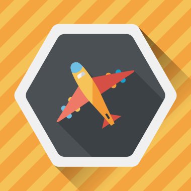 uzun gölge ile uçak düz simgesi