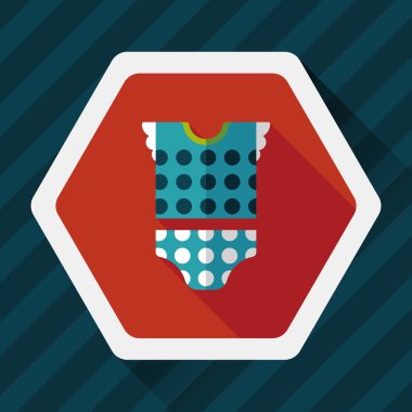 Bebek Giyim uzun gölge, eps 10 düz simgesiyle