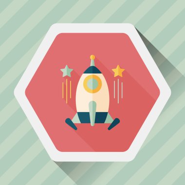 Uzun Gölge, eps10 ile alan roket düz simgesi